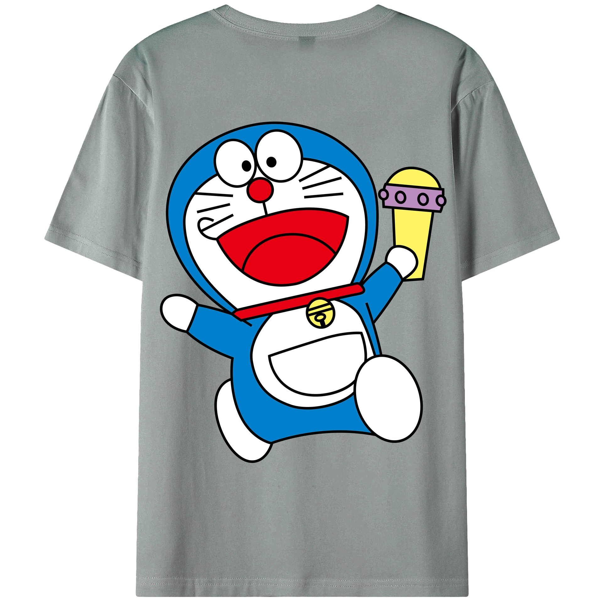（画像用） ドラえもん Doraemon 綿100％ メンズ半袖Tシャツ（バックプリント） 通気性